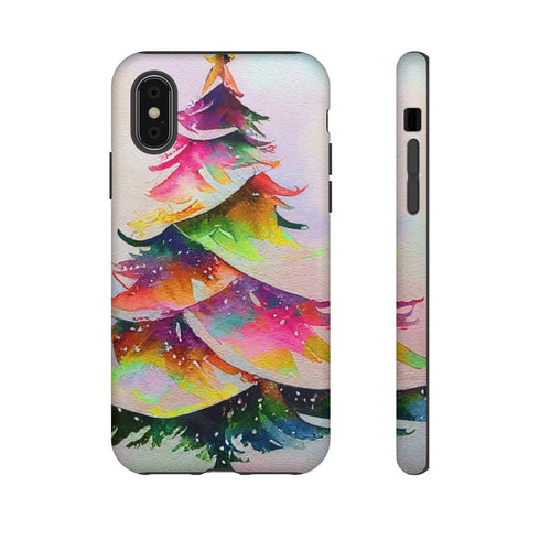 Swooshy Christmas Tree - Impact Resistant Phone Case iPhone XS Matte